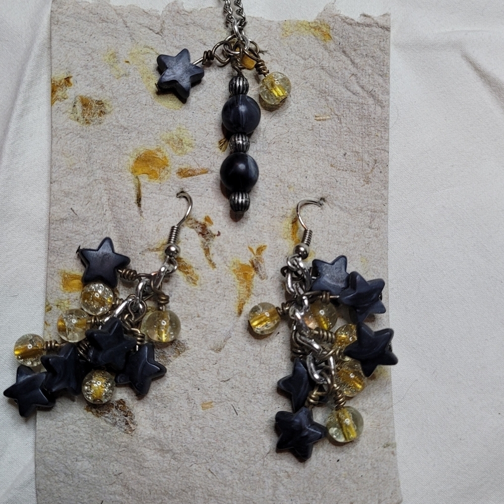 Midnight Star Earing and Necklace Set